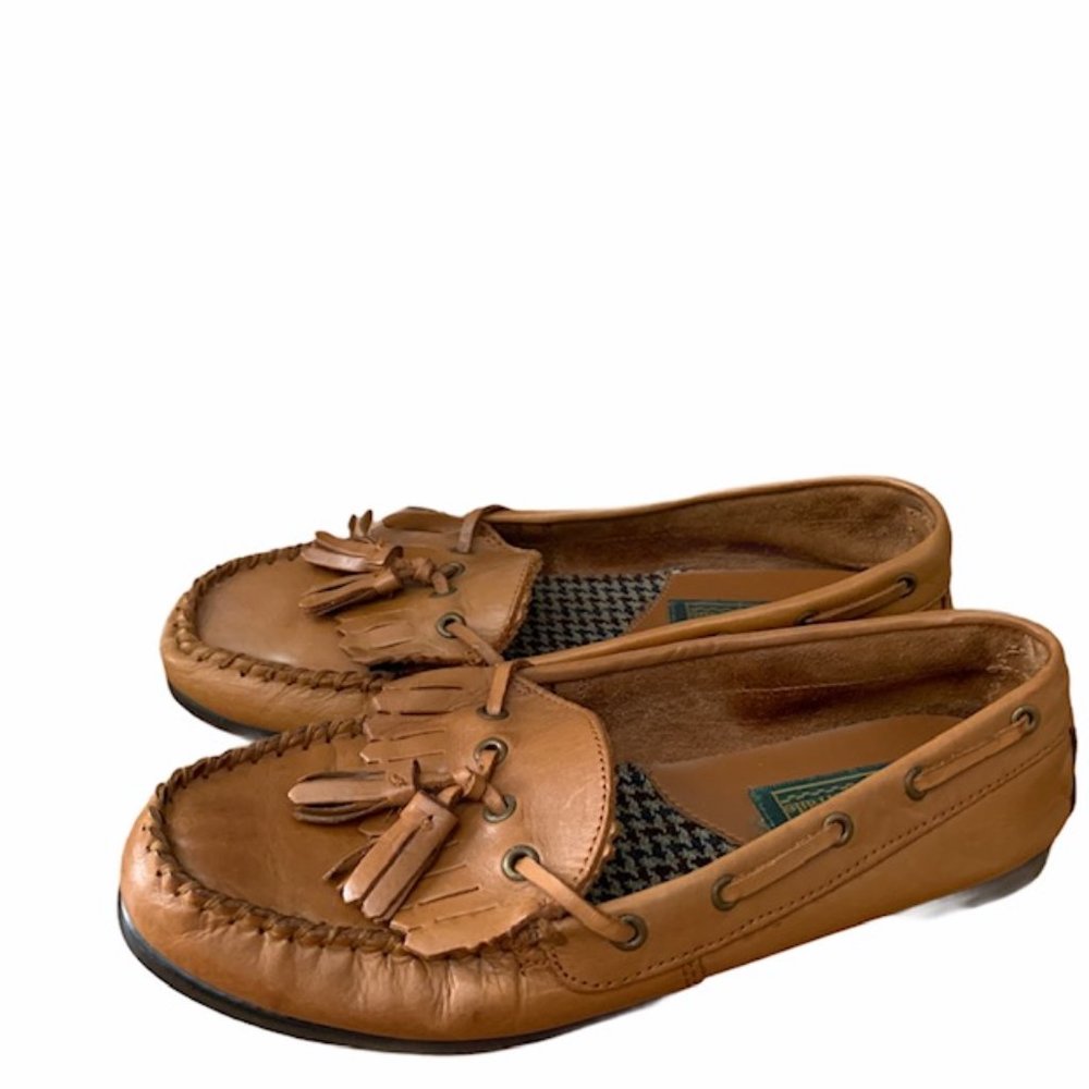 Black Trail Penny Leather Brown Loafers Size 7.5